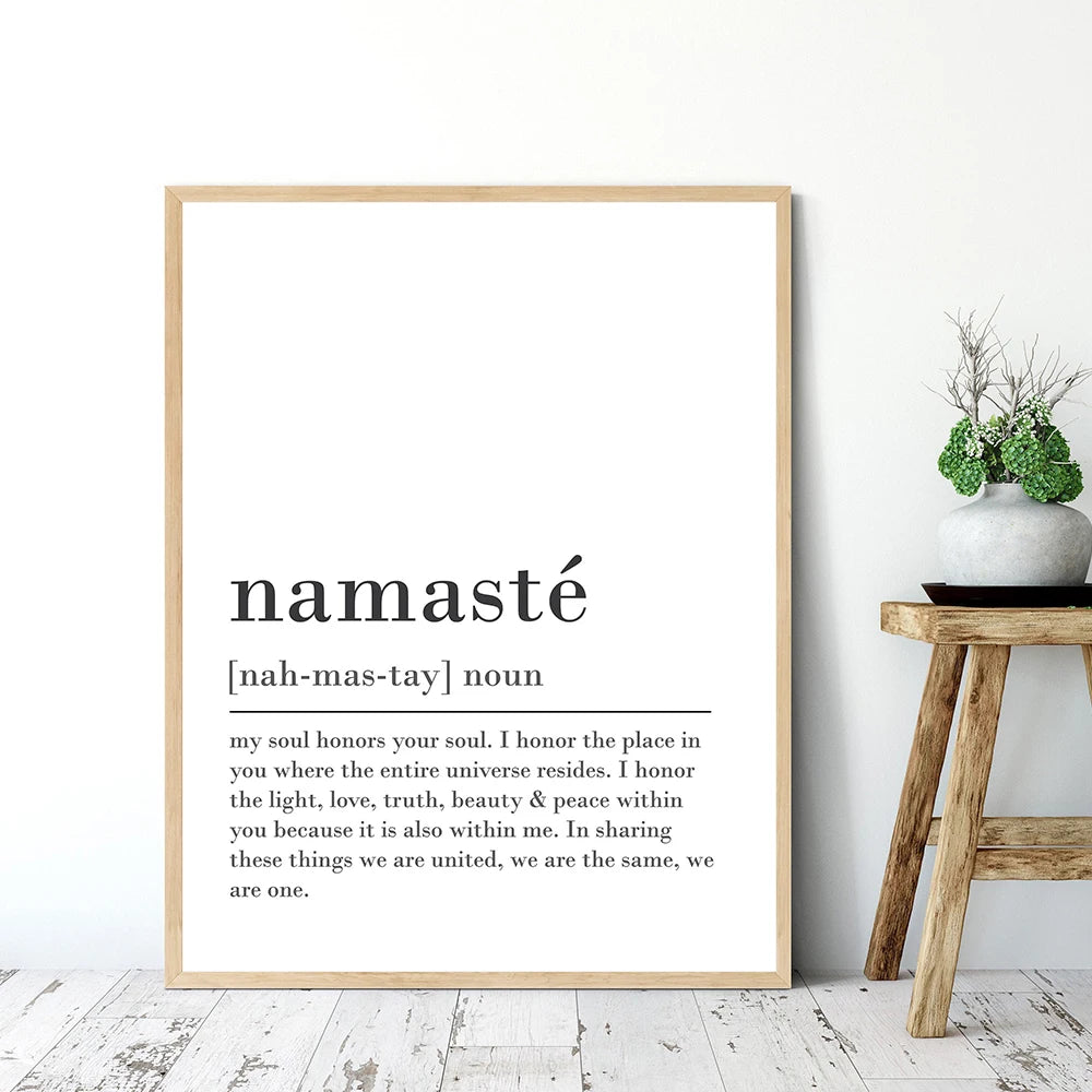 Poster Bouddha Namaste format 30x40 cm encadré salon minimaliste