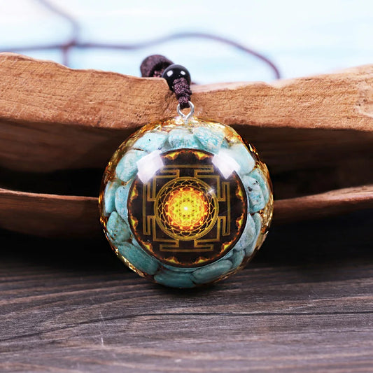 Pendentif Orgonite Pierre Bleu