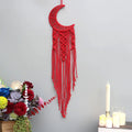 Attrape-rêve rouge : symbolique amérindienne, prêt à accrocher