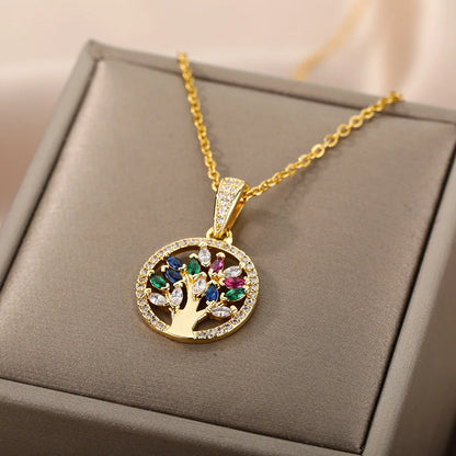 Pendentif Arbre de Vie Femme en Acier Inoxydable