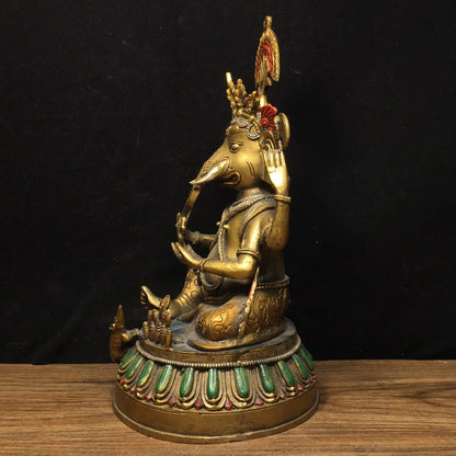 Statue de Ganesh en Cuivre Orné