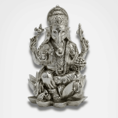 Statue Ganesh assis sur un Lotus