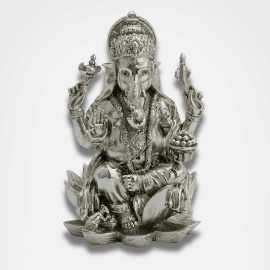 Statue Ganesh assis sur un Lotus