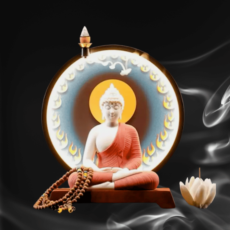 Statue de Bouddha Gautama avec lumière LED