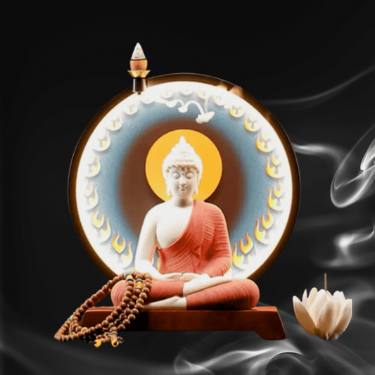 Statue de Bouddha Gautama avec lumière LED