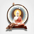 Statue de Bouddha Gautama avec lumière LED