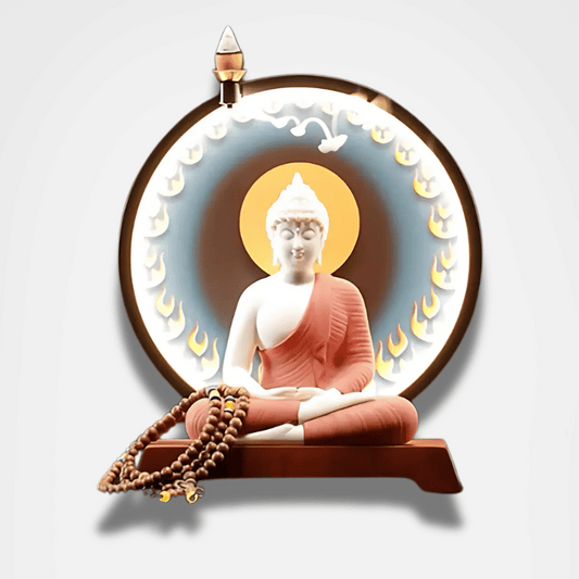 Statue de Bouddha Gautama avec lumière LED
