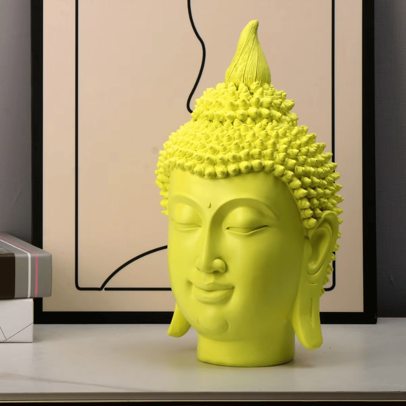 Tête de Bouddha colorée