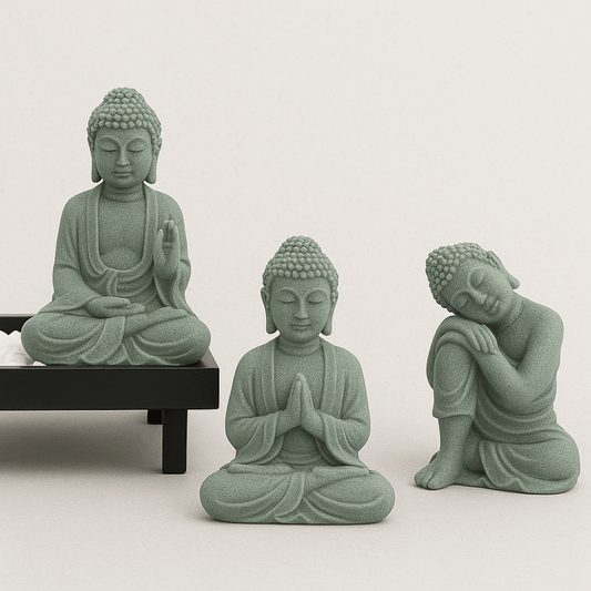 Statuette de Bouddha en Grès Vert