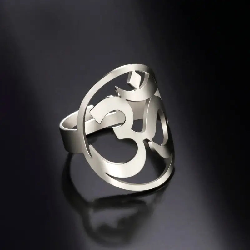 Bague Yoga Om - Ajustable / Argent