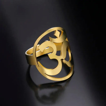 Bague Yoga Om - Ajustable / Or