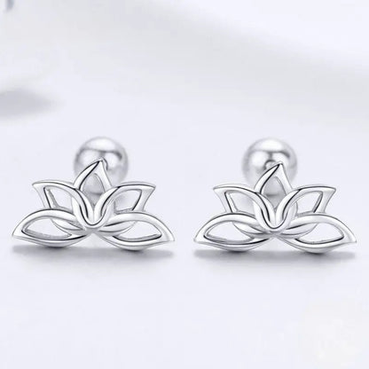 boucle d’oreille fleur de lotus argent
