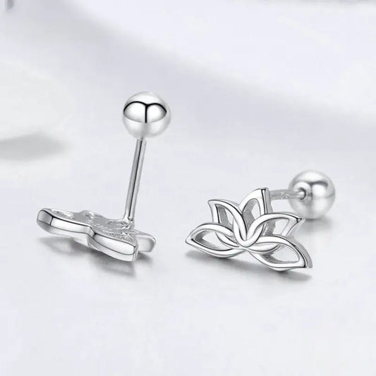 boucle d’oreille fleur de lotus argent