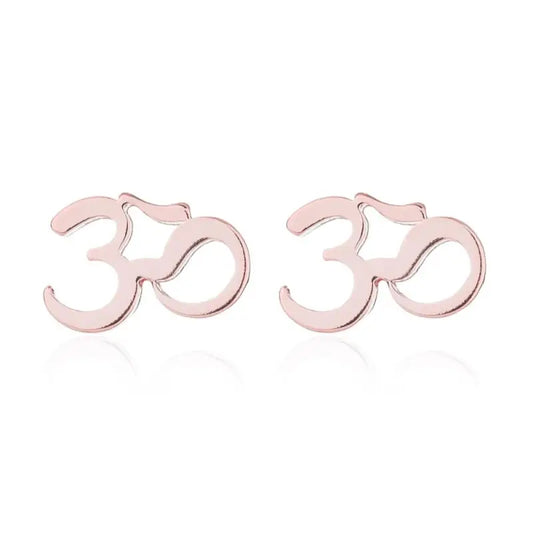 Boucle d’Oreille Om - Or Rose