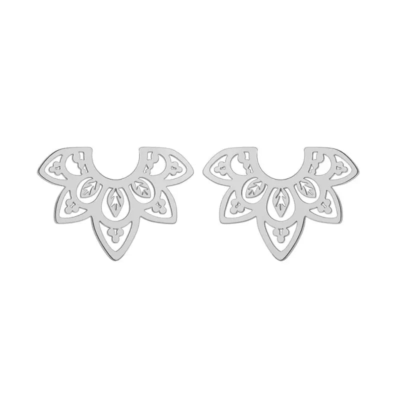 Boucles d’oreilles Bohème fleur de lotus - Argent