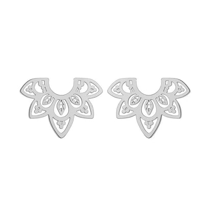 Boucles d’oreilles Bohème fleur de lotus - Argent