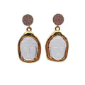 Boucles d'oreilles Bouddha Or / Quartz