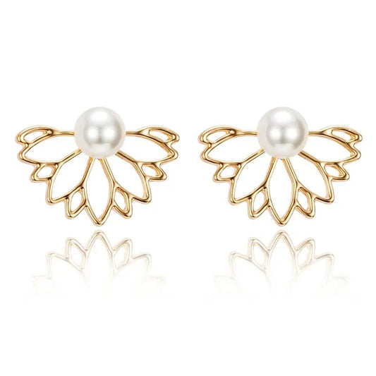 Boucles d’oreilles fleur de lotus Perle - Or