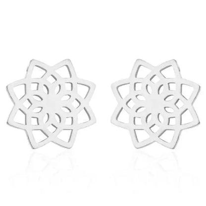 Boucles d’oreilles Fleur de vie simple - Argent