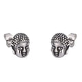 Boucles d'oreilles tête de bouddha en acier inoxydable