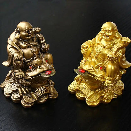 Bouddha rieur sur un Crapaud