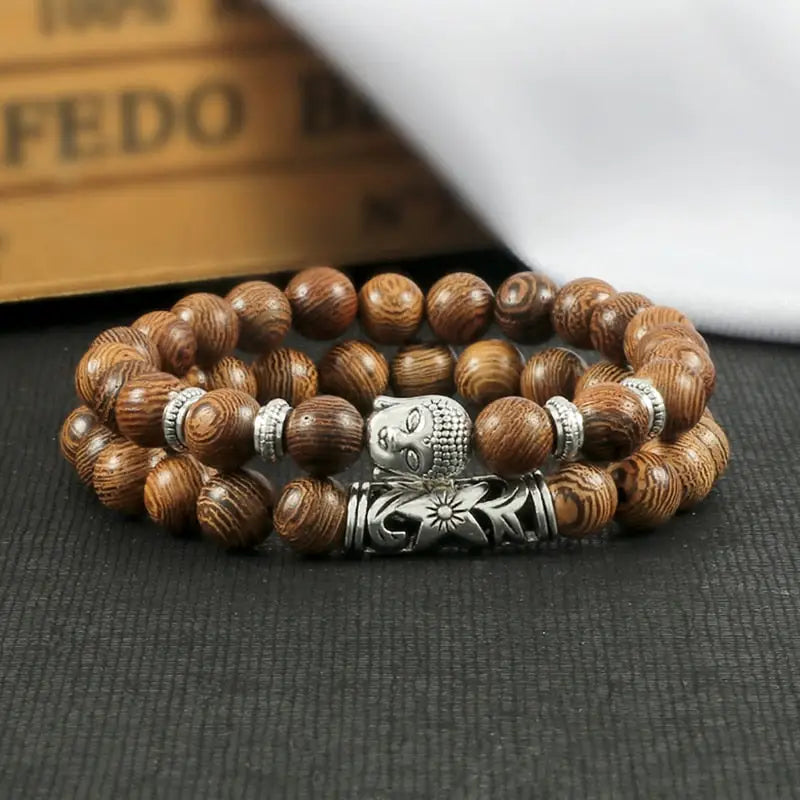 Bracelet tête de Bouddha & Perles de pierre