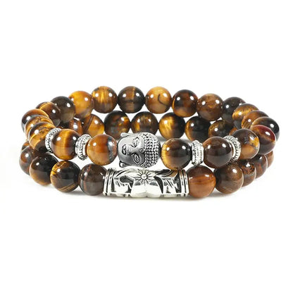 Bracelet tête de Bouddha & Perles de pierre