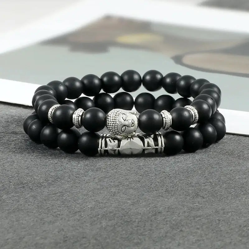 Bracelet tête de Bouddha & Perles de pierre