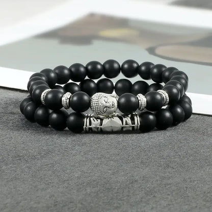 Bracelet tête de Bouddha & Perles de pierre