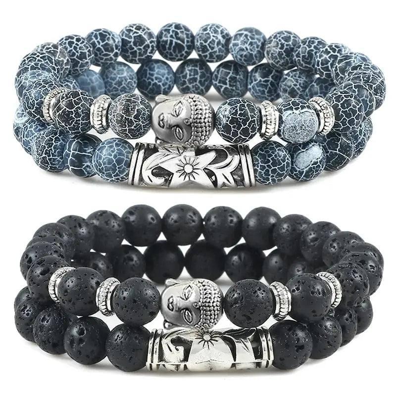Bracelet tête de Bouddha & Perles de pierre