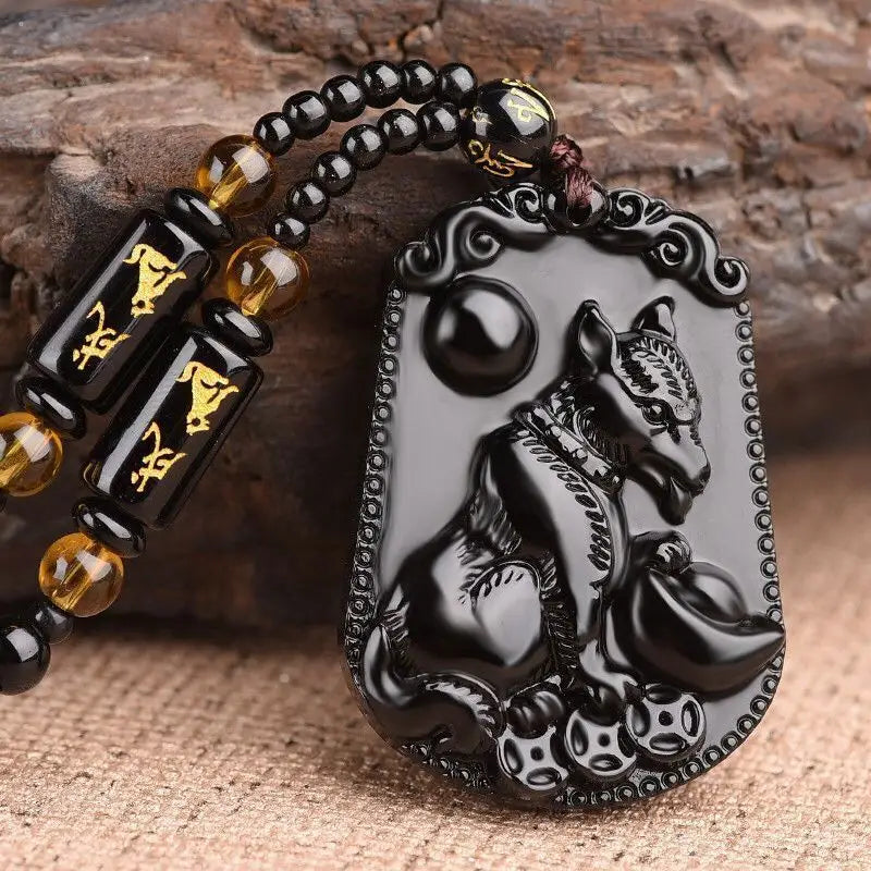 Collier Bouddha rieur Noir