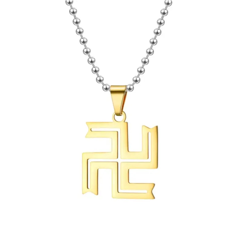 Collier Croix Bouddhiste Svastika - Or