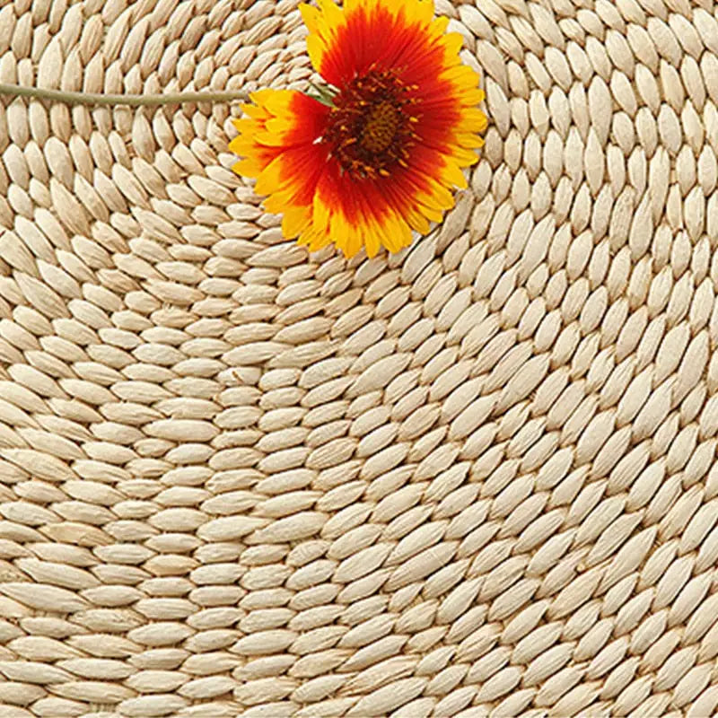 Coussin de méditation en paille Tissée