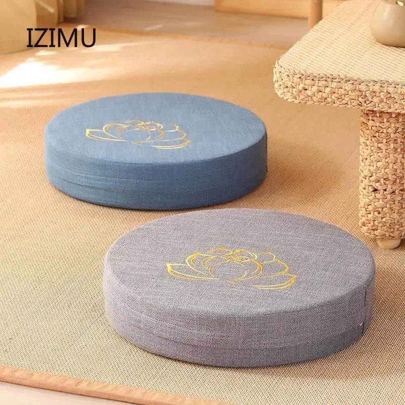 Coussin de méditation fleur de lotus dorée