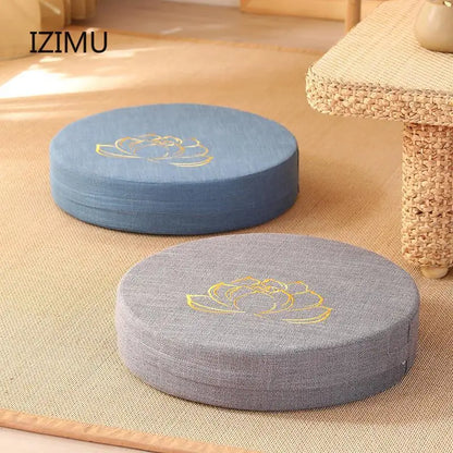 Coussin de méditation fleur de lotus dorée