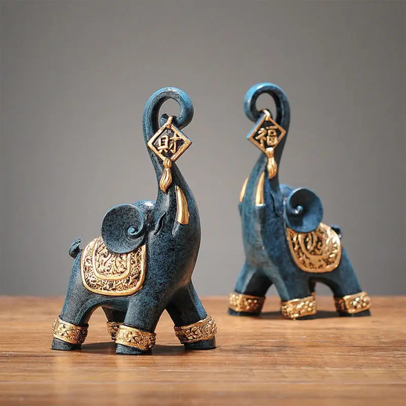 Double Statues Eléphant d’Asie