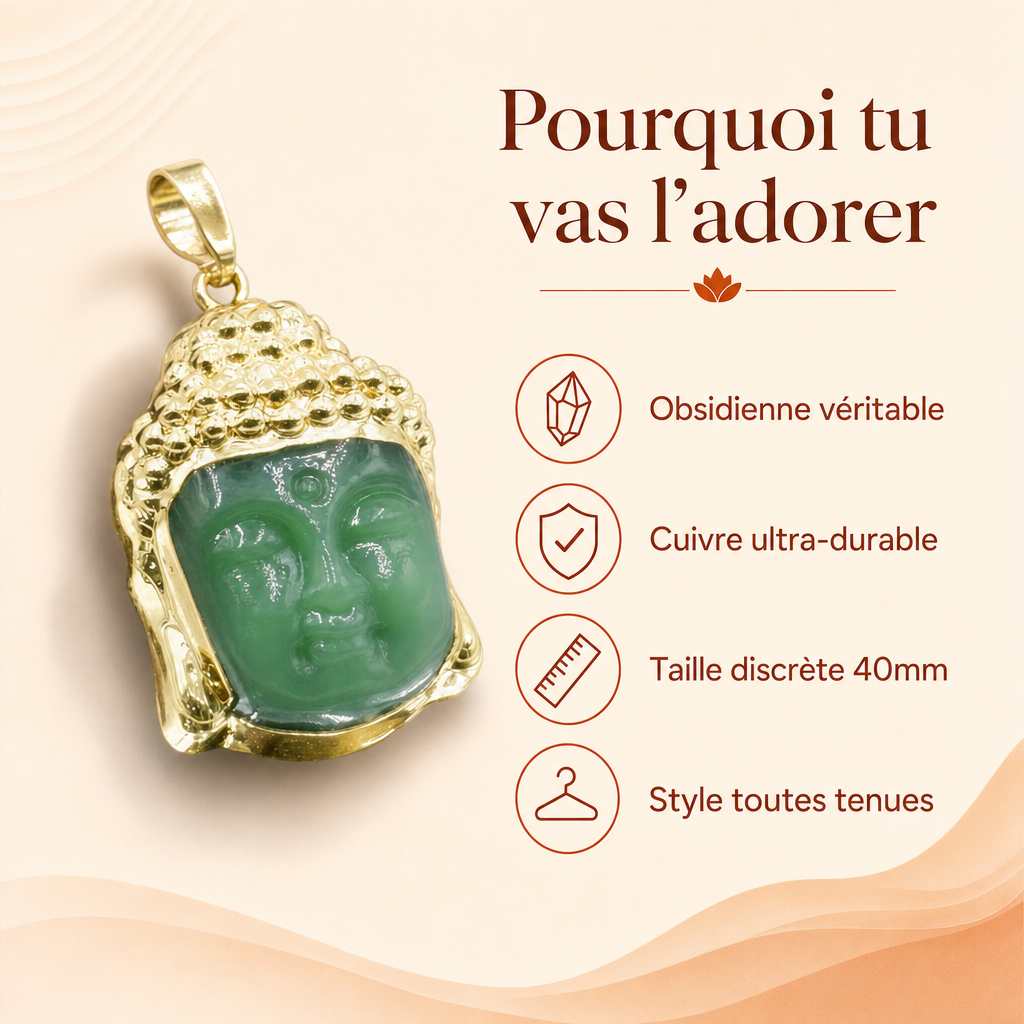 Obsidienne Pendentif Bouddha : benefices cles