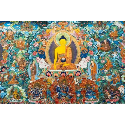 Grand Tableau Bouddhiste Thangka - PF12823 / 90x135CM NO