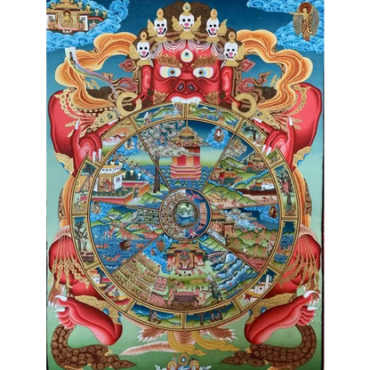 Grand Tableau Bouddhiste Thangka - PF13878 / 90x135CM NO