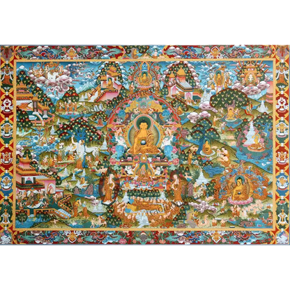 Grand Tableau Bouddhiste Thangka - PF14336 / 90x135CM NO