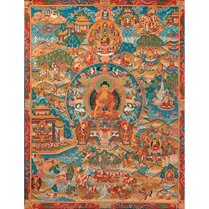 Grand Tableau Bouddhiste Thangka - PF14487 / 90x135CM NO