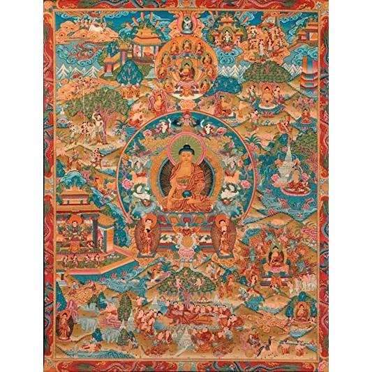 Grand Tableau Bouddhiste Thangka - PF14487 / 90x135CM NO