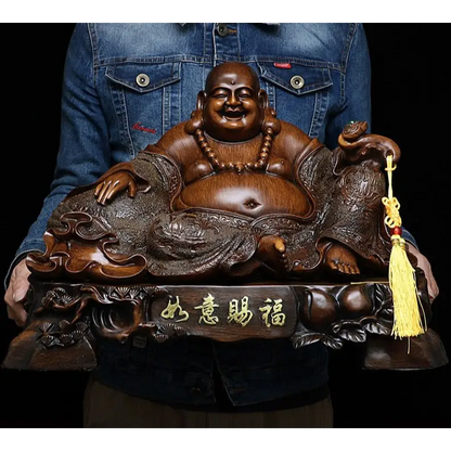 Grande statue de bouddha rieur assis
