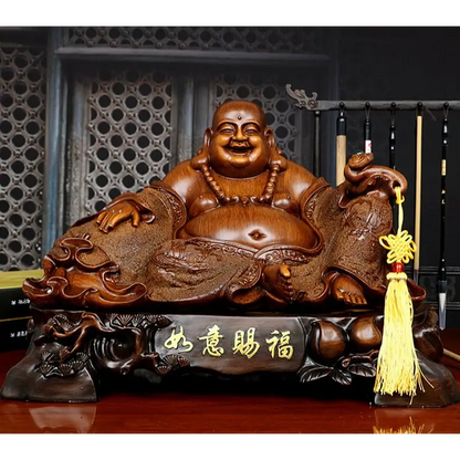 Grande statue de bouddha rieur assis