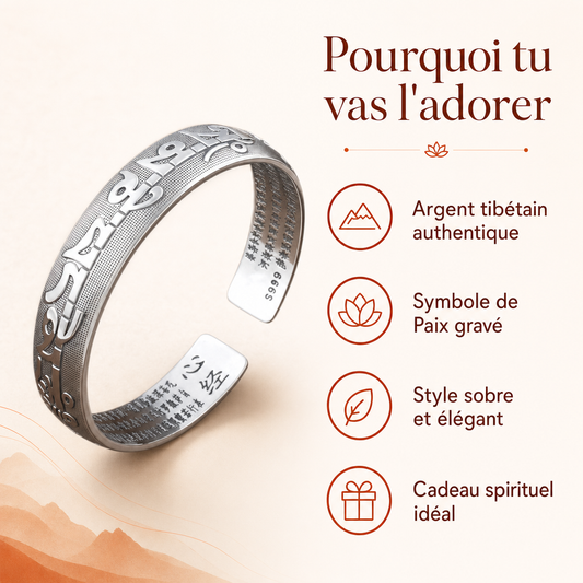 Bracelet Mantra Tibétain en Argent : benefices cles
