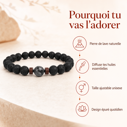 Bracelet en pierre de Lave : benefices cles