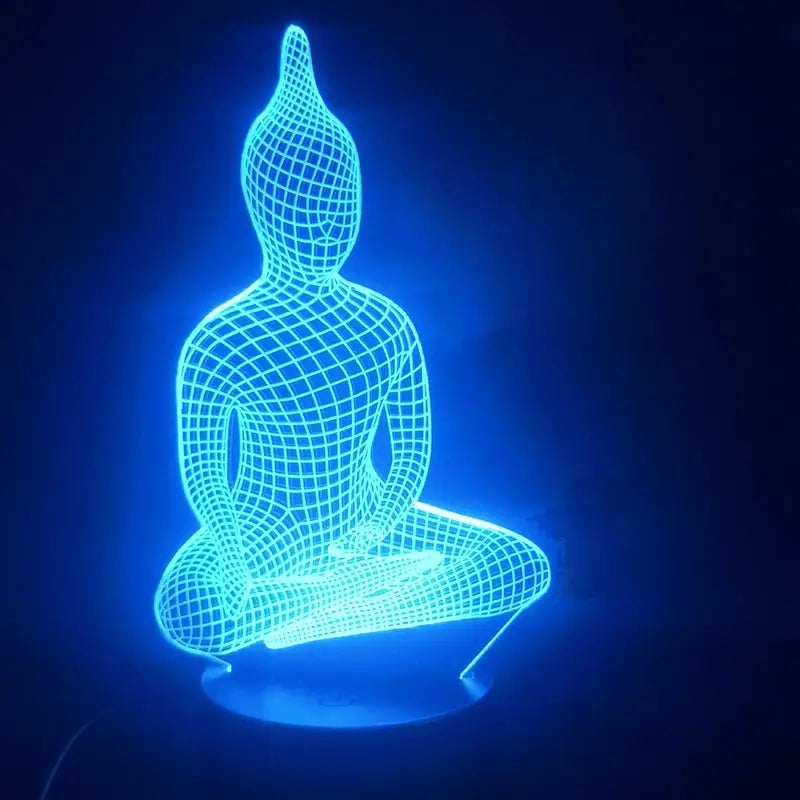 Lampe de Chevet Bouddha - Socle noir / 7 couleurs
