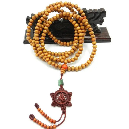 Mala Tibétain en bois de santal - Beige Royale