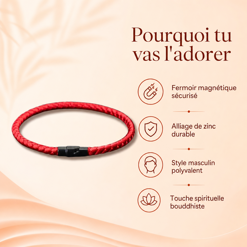 Bracelet Homme Rouge : benefices cles