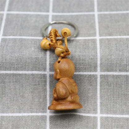 Porte-clés petit Bouddha en bois